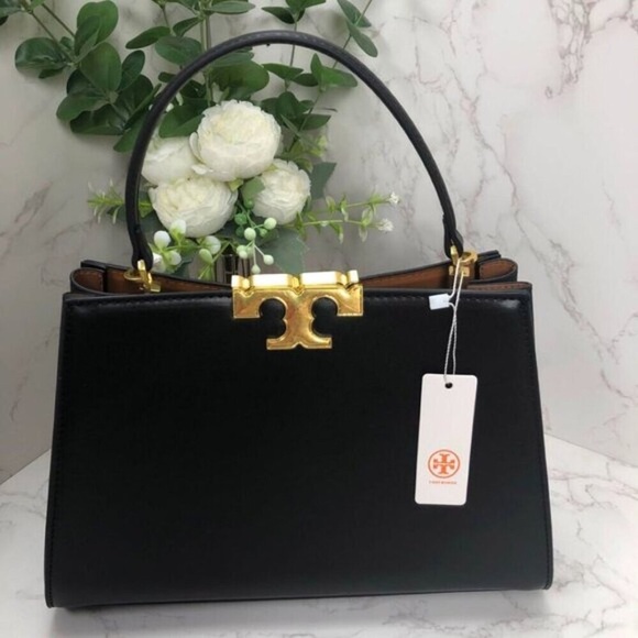 👙Tory Burch Eleanor Black Leather Bag New - Picture 3 of 8